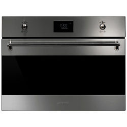 Smeg SF4390MCX Classic Compact Combination Microwave Oven, Stainless Steel